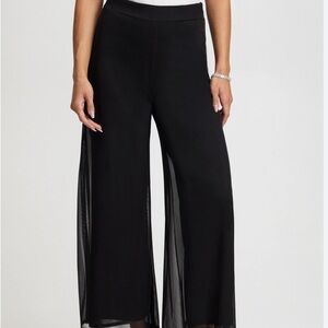 JS Collections Black Wide Leg Pants With Overlay